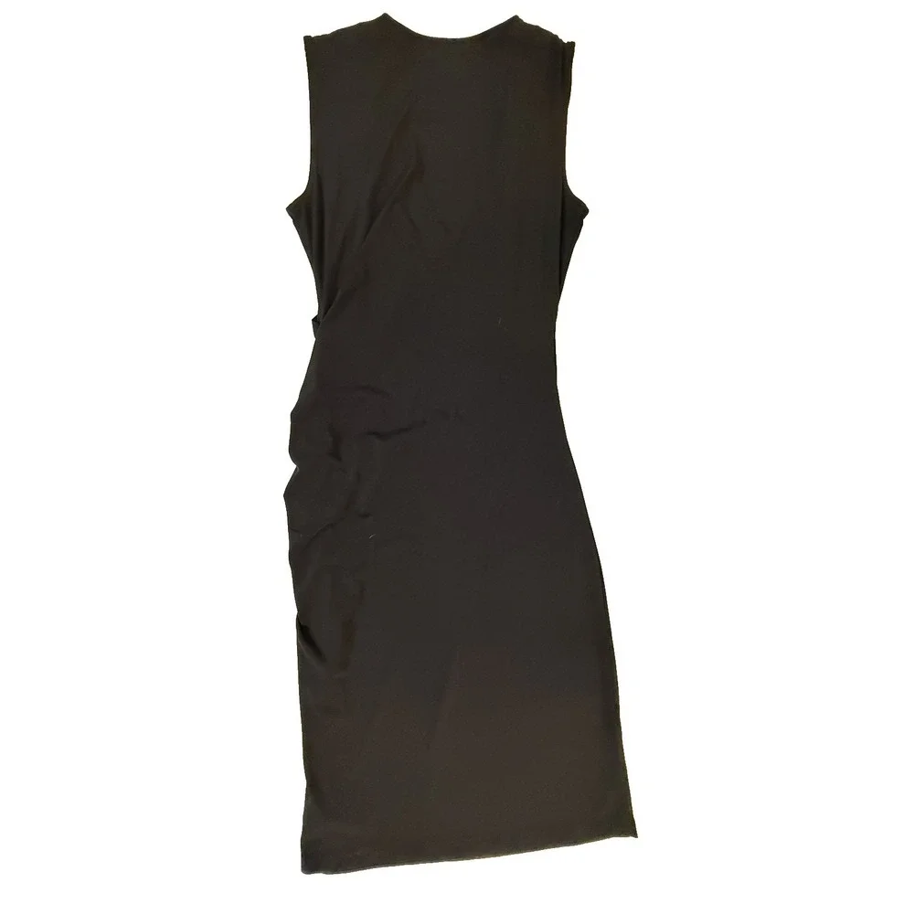MICHAEL Michael Kors Dress‎ Womens SM Black Ruched Zipper Date Night Academia